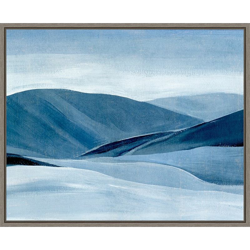 Amanti Art Indigo Range II Mountain Framed Canvas Wall Art, Grey, 16X20