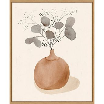 Amanti Art La Planta I Floral Vase Framed Canvas Wall Art