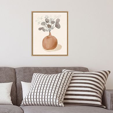 Amanti Art La Planta I Floral Vase Framed Canvas Wall Art