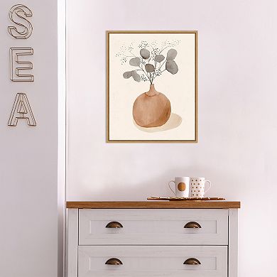 Amanti Art La Planta I Floral Vase Framed Canvas Wall Art