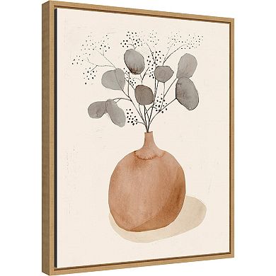 Amanti Art La Planta I Floral Vase Framed Canvas Wall Art