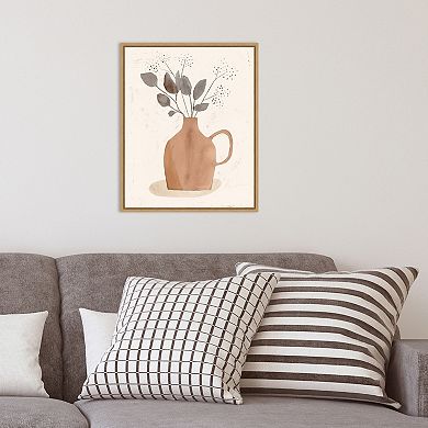 Amanti Art La Planta II Floral Vase Framed Canvas Wall Art