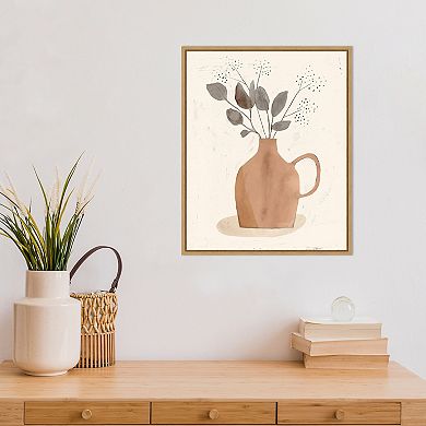 Amanti Art La Planta II Floral Vase Framed Canvas Wall Art