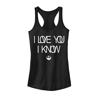 Juniors' Star Wars I Love You I Know Rebel Symbol Graphic Tank Top