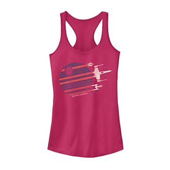 Juniors' Star Wars Death Star Flyby Graphic Tank Top