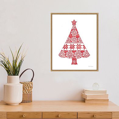 Amanti Art Nordic Holiday Christmas Tree Framed Canvas Wall Art