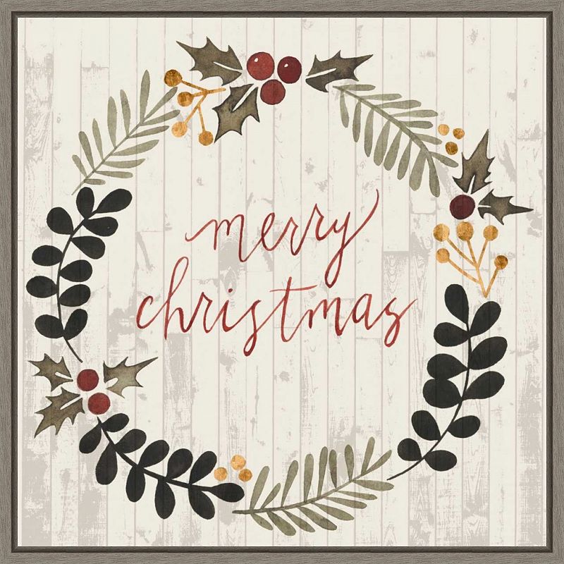 18297670 Amanti Art Rustic Christmas Wreath III Framed Canv sku 18297670