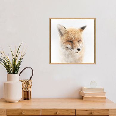 Amanti Art Satisfied Fox Framed Canvas Wall Art