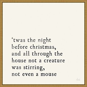 Amanti Art Simple Christmas I Cream Framed Canvas Wall Art