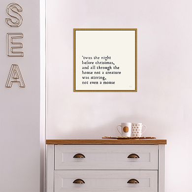 Amanti Art Simple Christmas I Cream Framed Canvas Wall Art
