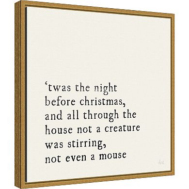 Amanti Art Simple Christmas I Cream Framed Canvas Wall Art