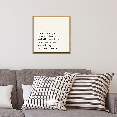 Amanti Art Simple Christmas I Cream Framed Canvas Wall Art