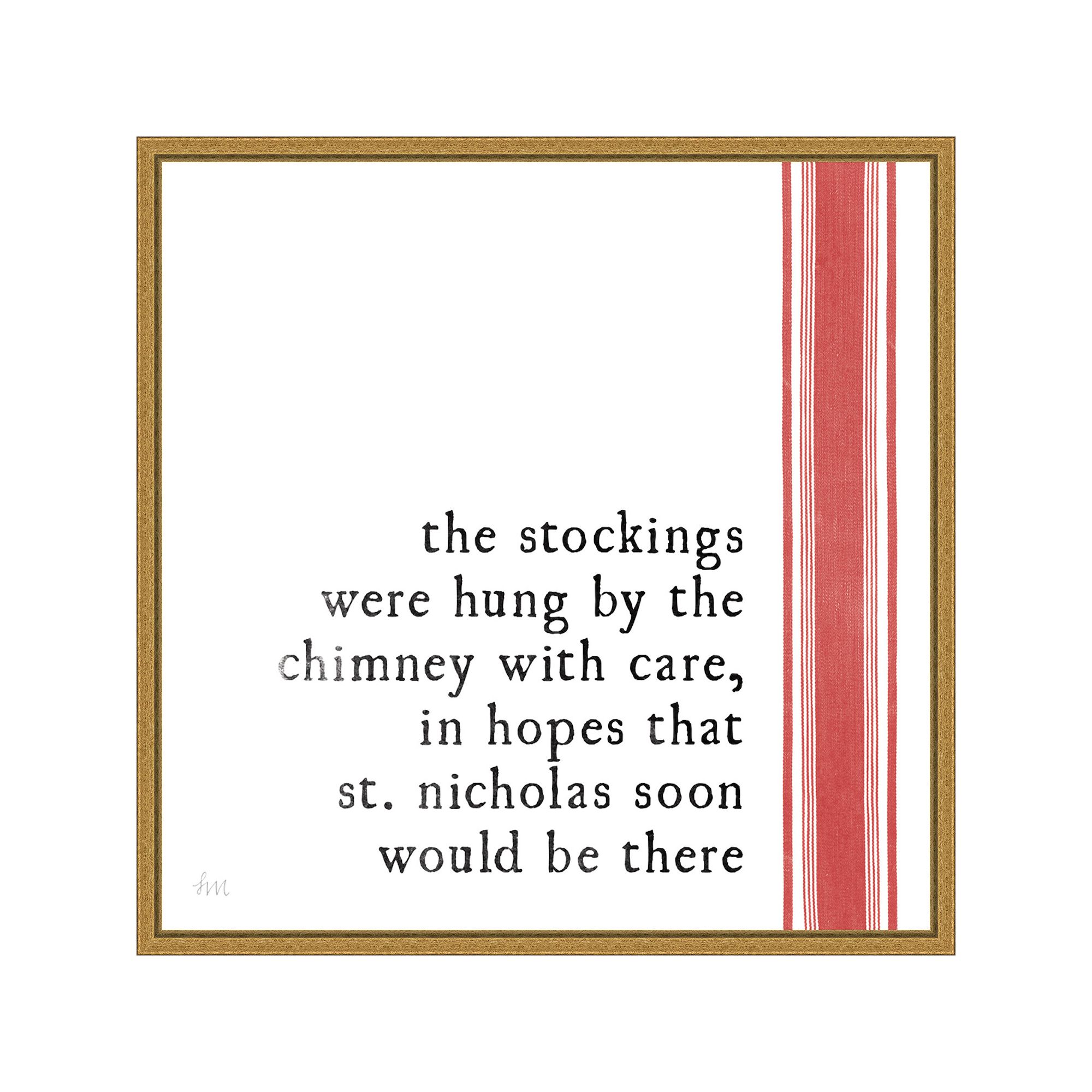 Amanti Art Simple Christmas II Framed Canvas Wall Art, Gold