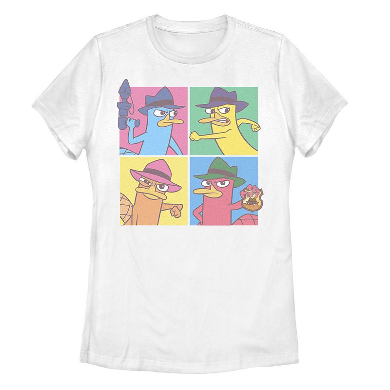 Juniors Disney Phineas And Ferb Agent P Pop Box Up Graphic Tee, Girls, Si