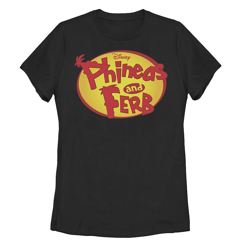 Juniors Disney Phineas And Ferb Oval Logo Graphic Tee, Girls, Size: Small