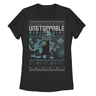 Juniors' Disney's Phineas And Ferb Unstoppable Perry Poster Tee