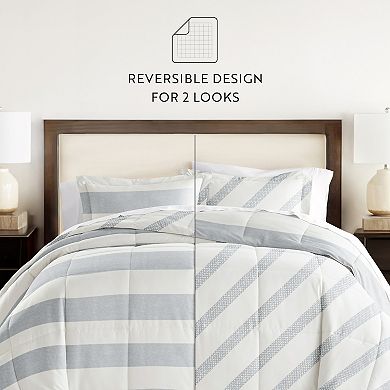 Home Collection Distressed Stripe Reversible Comforter