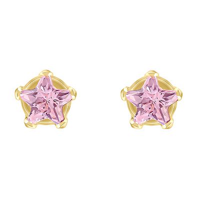 Kids 14k Gold 3 mm Cubic Zirconia Star Stud Earrings