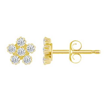 Celebration Gems Kids' 14k Gold Cubic Zirconia Star Stud Earrings