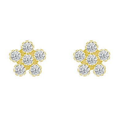 Celebration Gems Celebration Gems Kids' 14k Gold Cubic Zirconia Star Stud Earrings