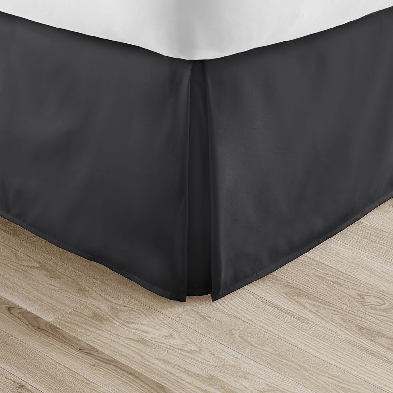 Home Collection Premium Pleated Dust Ruffle Bed Skirt, Black, Twin