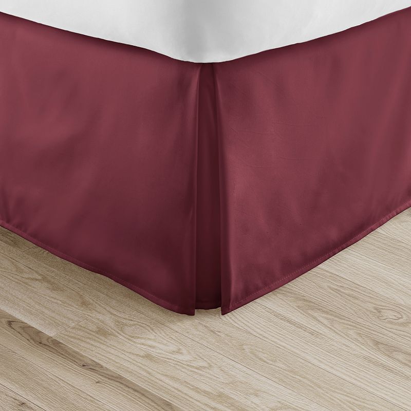 Home Collection Premium Pleated Dust Ruffle Bed Skirt, Dark Red, Full