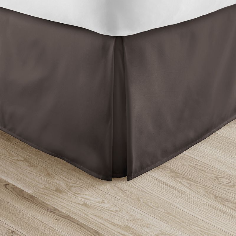 Home Collection Premium Pleated Dust Ruffle Bed Skirt, Dark Brown, Full