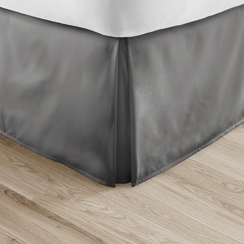 Home Collection Premium Pleated Dust Ruffle Bed Skirt, Grey, Full