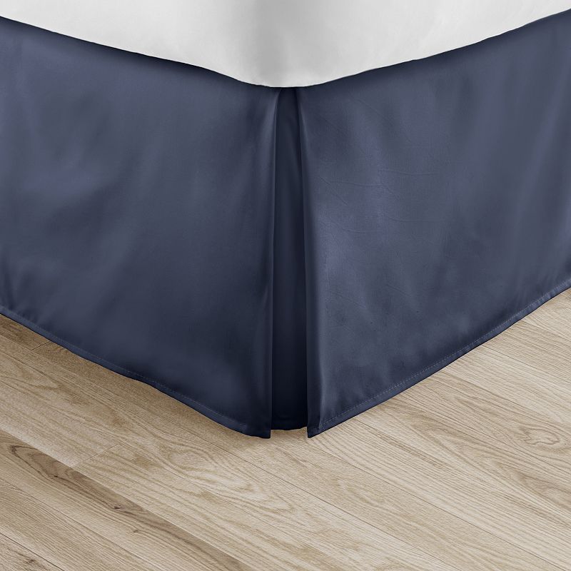 Home Collection Premium Pleated Dust Ruffle Bed Skirt, Blue, Full