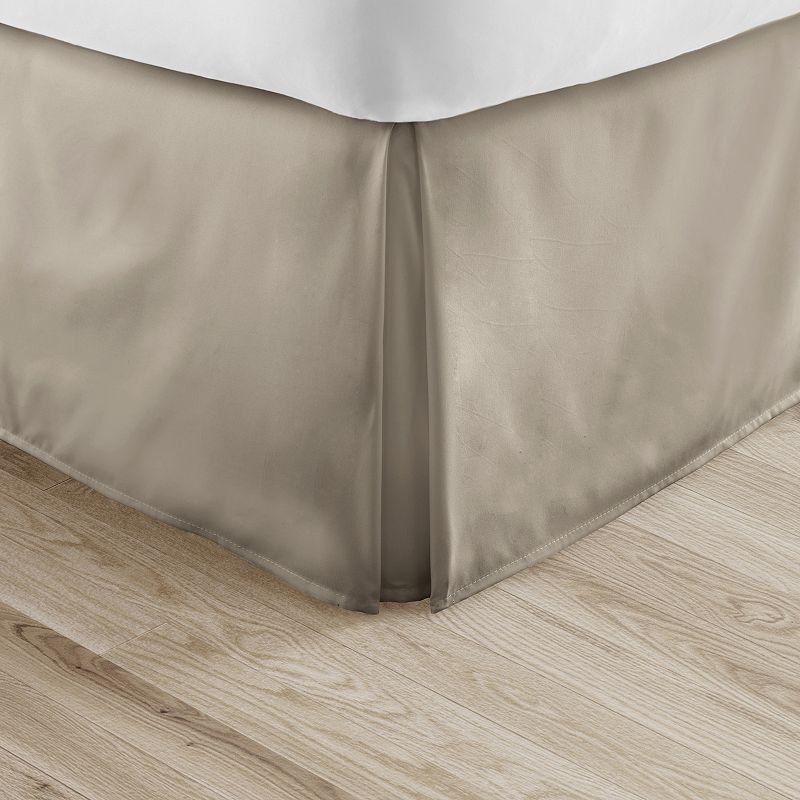 Home Collection Premium Pleated Dust Ruffle Bed Skirt, Brown, Full