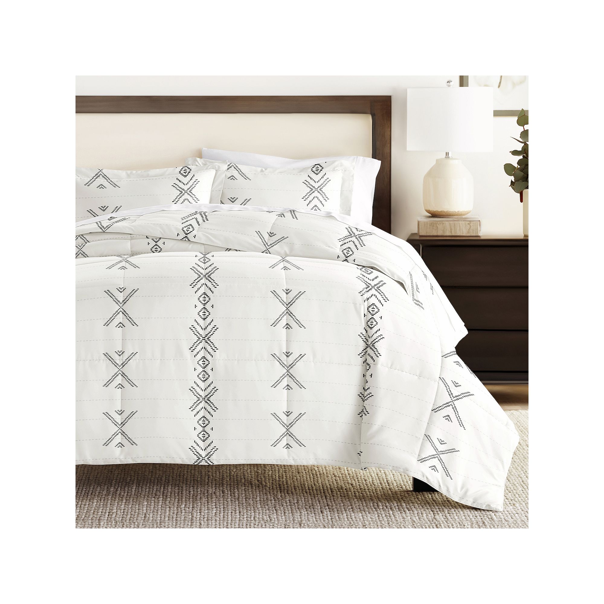 Home Collection Urban Stitch Patterned Comforter Set, Gray