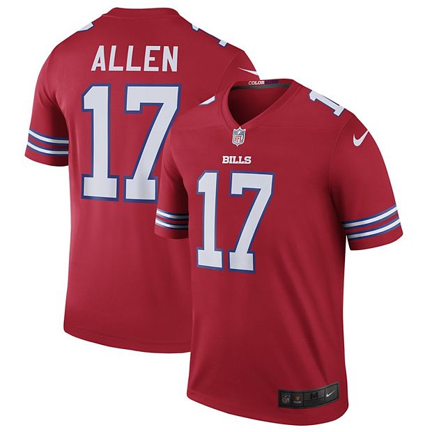 Men's Nike Josh Allen Red Buffalo Bills Name & Number T-Shirt