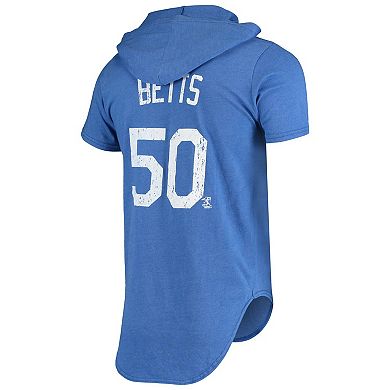 Men's Majestic Threads Mookie Betts Royal Los Angeles Dodgers Softhand Player Hoodie T-Shirt