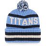 Men's '47 Light Blue Tennessee Titans Bering Cuffed Knit Hat with Pom