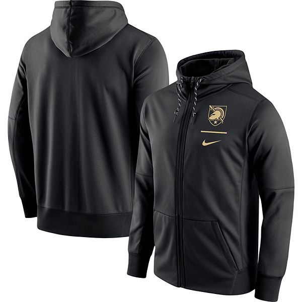 Men's Nike Black Army Black Knights Logo Stack Performance Full-Zip Hoodie