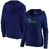 Women's Fanatics Branded Blue Vancouver Canucks Authentic Pro Core Collection Prime V-Neck Pullover Hoodie