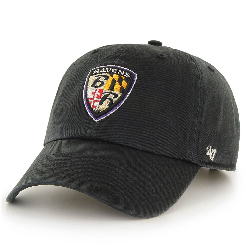 Men's '47 Black Baltimore Ravens Clean Up Alternate Adjustable Hat