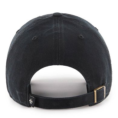 Men's '47 Black New Orleans Saints Clean Up Alternate Adjustable Hat