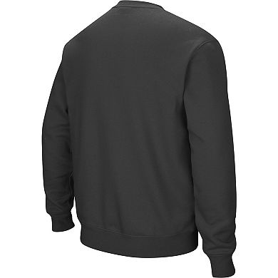 Men's Colosseum Charcoal Mississippi State Bulldogs Arch & Logo Tackle Twill Pullover Sweatshirt
