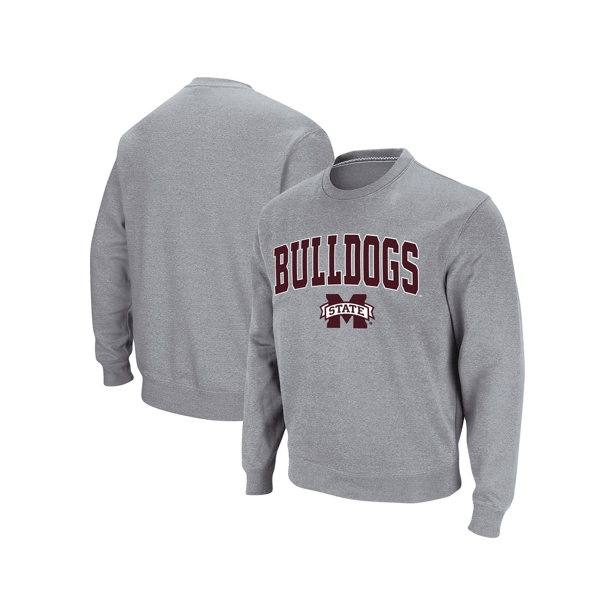 Mens Colosseum Heathered Gray Mississippi State Bulldogs Arch & Logo Tackl