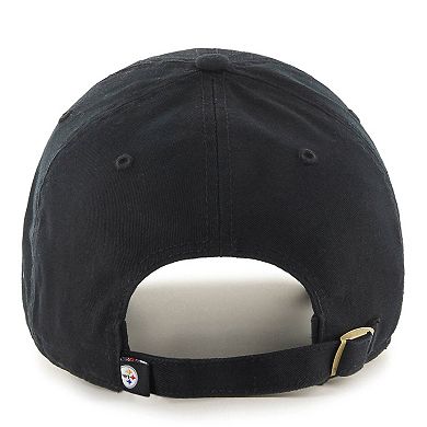 Men's '47 Black Pittsburgh Steelers Clean Up Alternate Adjustable Hat