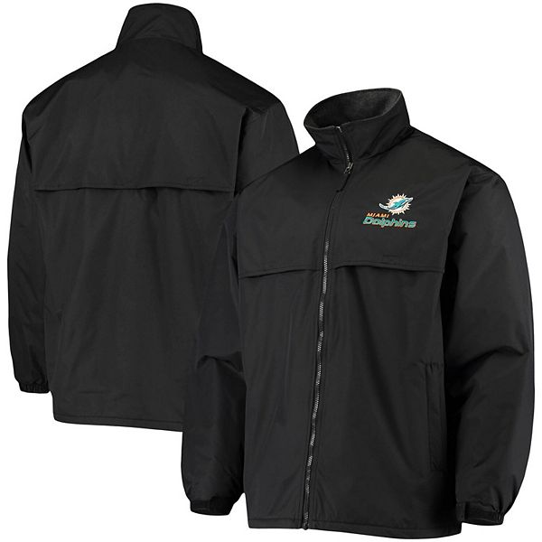 Men's Miami Dolphins Dunbrooke Black Logo Legacy Stadium Full-Zip Jacket