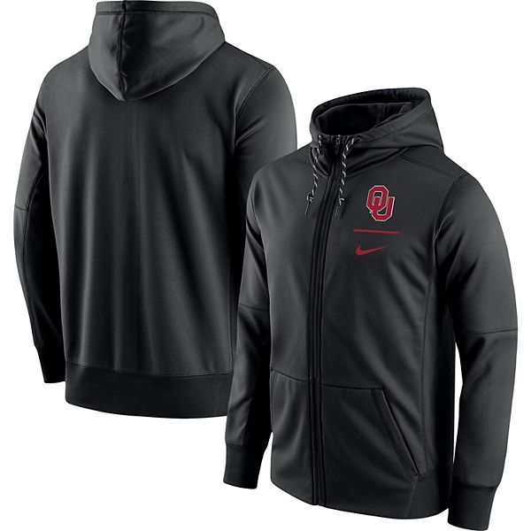 Men's Nike Black Oklahoma Sooners Logo Stack Performance FullZip Hoodie