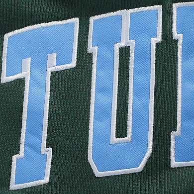 Men's Colosseum Green Tulane Green Wave Arch & Logo Tackle Twill Pullover Sweatshirt