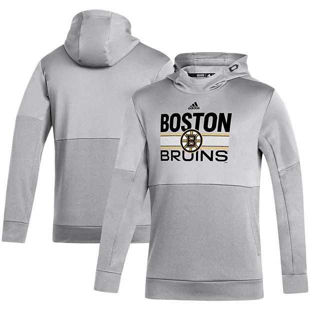 Adidas Bruins Squad Pullover Hoodie Grey S - Mens Hockey Hoodies & Sweatshirts