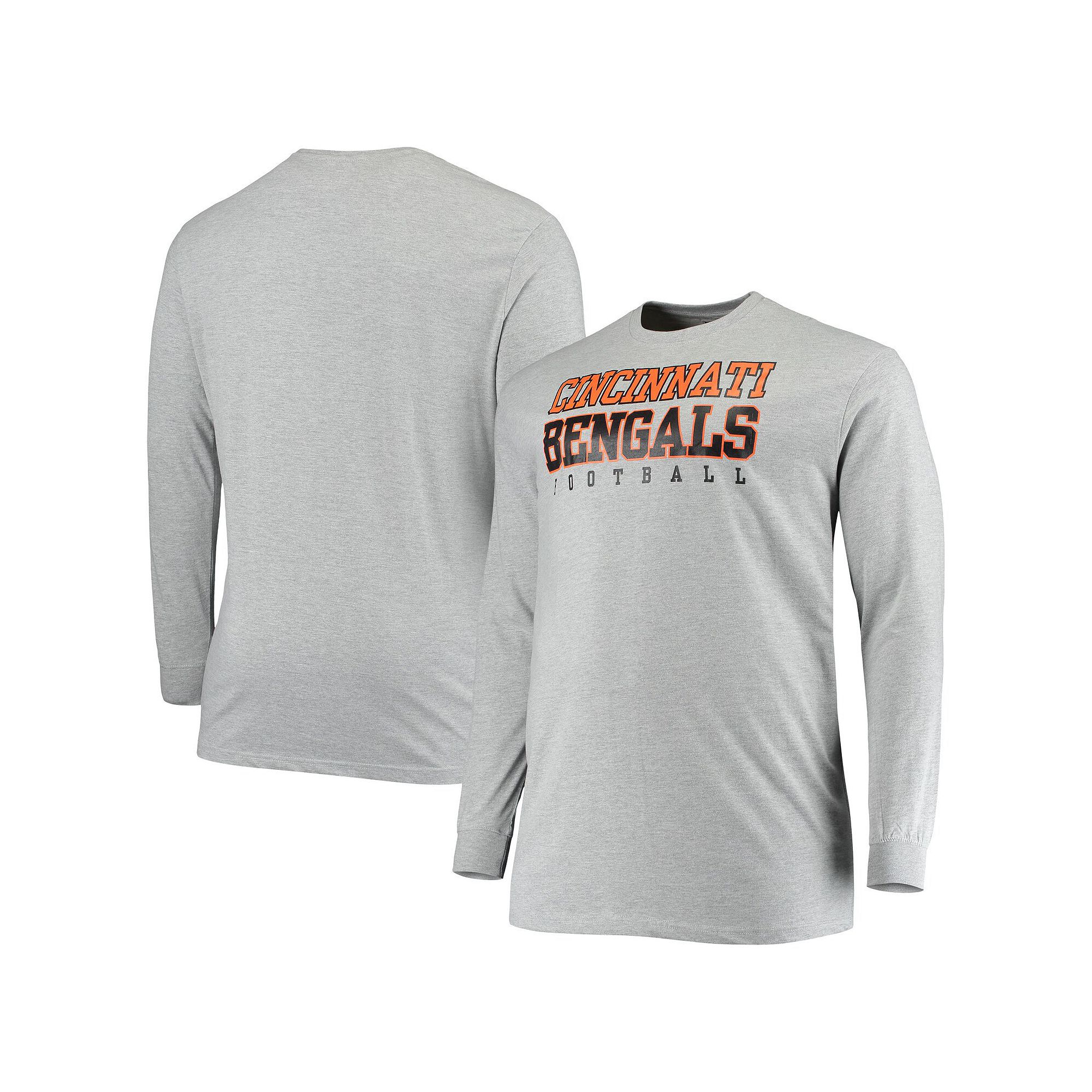 Mens Fanatics Branded Heathered Gray Cincinnati Bengals Big & Tall Practic