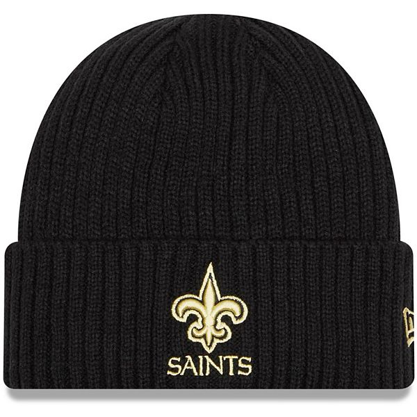 Men's New Era New Orleans Saints Core Classic Black Pop Cuffed Knit Hat