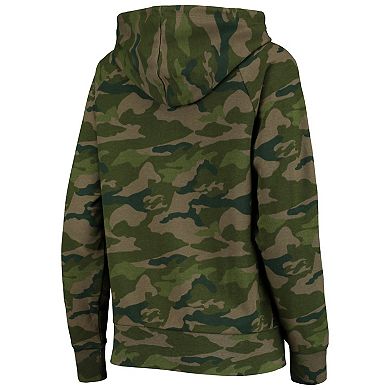 Women's New Era Camo Green Bay Packers Raglan Full-Zip Hoodie