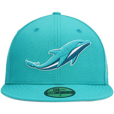 Men's New Era Aqua Miami Dolphins Omaha 59FIFTY Fitted Hat