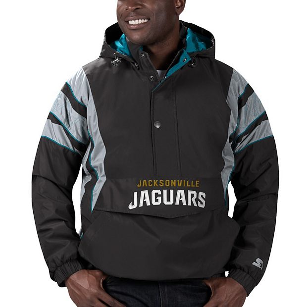 Men's Starter Black Jacksonville Jaguars Thursday Night Gridiron Reflective  Stripe Half-Zip Hooded Jacket